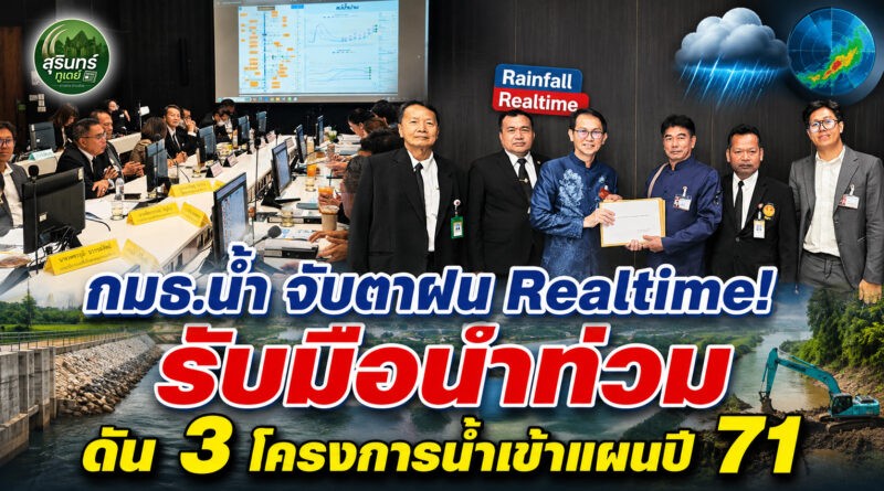 กมธ.น้ำ จับตาฝนแบบ Realtime ล่วงหน้า 3 ชั่วโมง รับมืออุทกภัย พร้อมดัน 3 โครงการน้ำสุรินทร์เข้าปี 2571